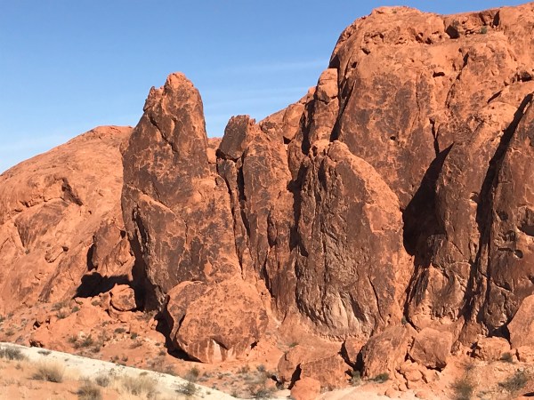 Desert varnish on big rocks